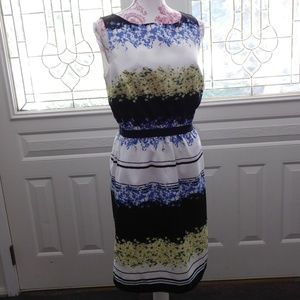 LOFT | Striped Floral Shift Dress